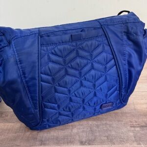 Lug Quilted Mini Shuffle Crossbody Bag in Rich Blue